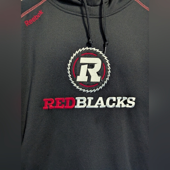 Ottawa Redblacks Black and Red Reebok Hoodie - Picture 3 of 11